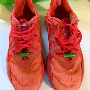 Adidas Coral Sneakers with Green Accents